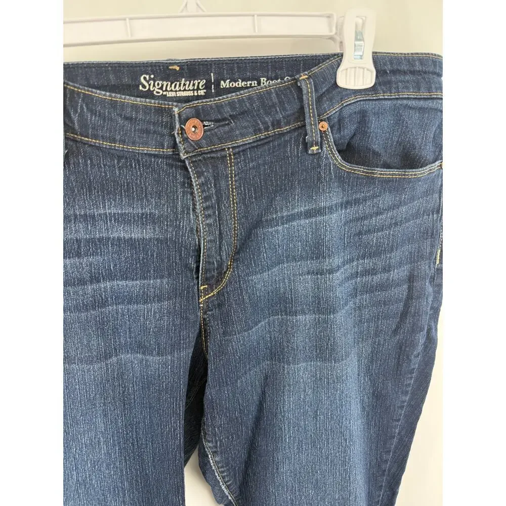 Levi Strauss Signature Modern Bootcut Stretch Dark Wash Jeans Womens 38x31